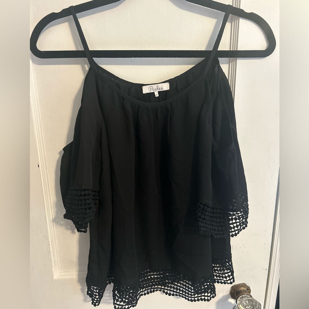 Parker Medium Black off the Shoulder Top